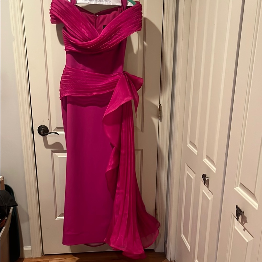 MM Couture Vibrant Pink Pleated Dress